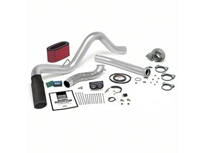 Banks Power Monster Single Exhaust System with Power Elbow and Black Tip; Side Exit (01-03 7.3L Powerstroke F-250 Super Duty w/ Manual Transmission & Catalytic Converter)