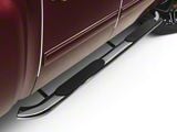 Barricade 4-Inch Oval Bent End Side Step Bars; Rocker Mount; Stainless Steel (07-13 Silverado 1500)