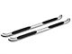 Barricade 4-Inch Oval Bent End Side Step Bars; Rocker Mount; Stainless Steel (07-13 Silverado 1500)