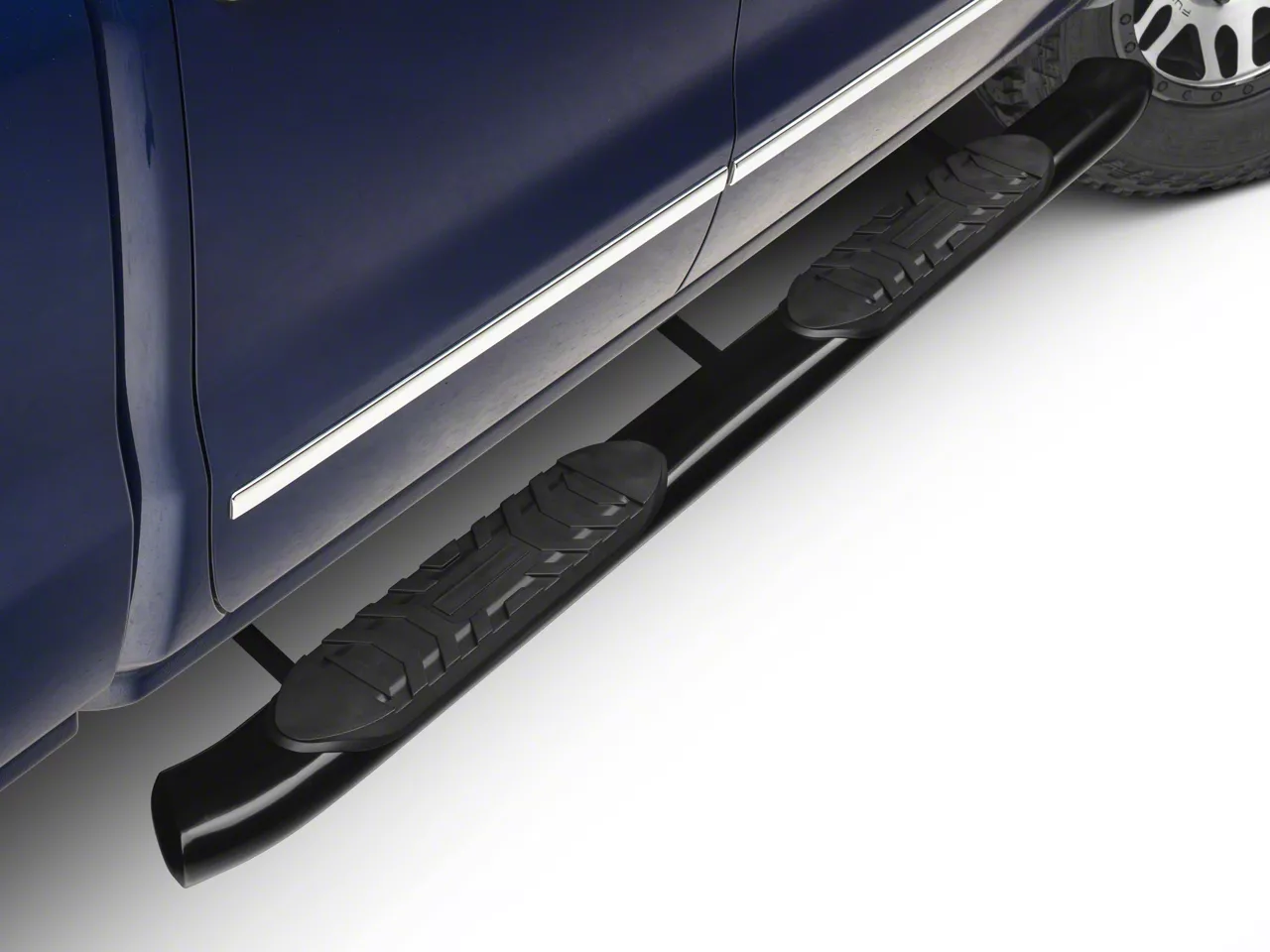 Barricade Silverado 1500 5-Inch Oval Bent End Side Step Bars; Rocker ...