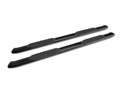 Barricade 5-Inch Oval Bent End Side Step Bars; Body Mount; Black (99-06 Silverado 1500)