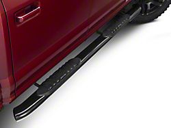 Barricade 5-Inch Oval 60 Degree Bent End Side Step Bars; Black (15-24 F-150 SuperCab)
