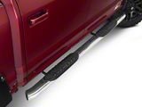 Barricade 5-Inch Oval 60 Degree Bent End Side Step Bars; Stainless Steel (15-25 F-150)