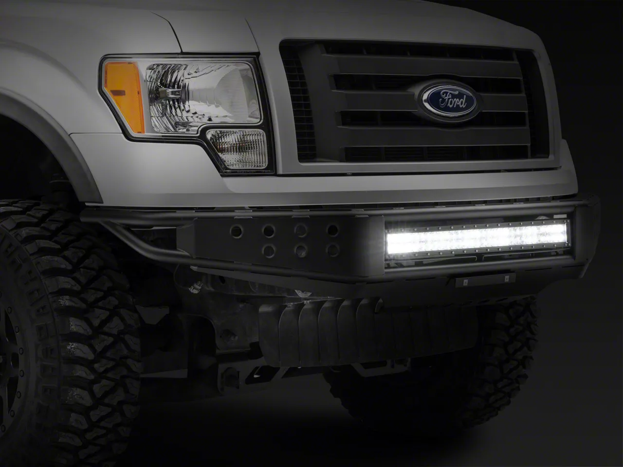 Redrock F-150 Tubular Off-road Front Bumper With 30-inch Led Light Bar 