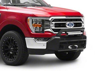 Barricade HD Stubby Front Bumper with Winch Mount and 20-Inch Single Row LED Light Bar (21-23 F-150, Excluding Raptor)