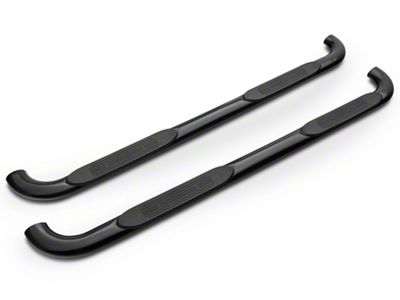 Barricade 4-Inch Oval 90 Degree Bent End Side Step Bars; Black (17-24 F-350 Super Duty SuperCrew)