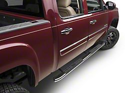 Barricade Pinnacle 4-Inch Oval Bent End Side Step Bars; Rocker Mount; Stainless Steel (07-13 Sierra 1500 Extended Cab, Crew Cab)