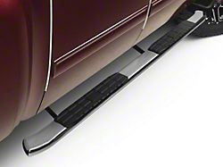 Barricade Pinnacle 4-Inch Oval Bent End Side Step Bars; Rocker Mount; Stainless Steel (07-13 Silverado 1500 Extended Cab, Crew Cab)