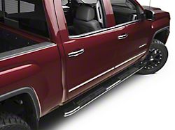 Barricade Pinnacle 4-Inch Oval Bent End Side Step Bars; Rocker Mount; Stainless Steel (14-18 Sierra 1500 Double Cab, Crew Cab)