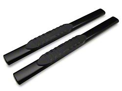 Barricade 5-Inch Oval Straight End Side Step Bars; Gloss Black (10-24 RAM 2500 Regular Cab)