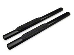 Barricade 4-Inch Oval Straight End Side Step Bars; Black (10-24 RAM 3500 Regular Cab)