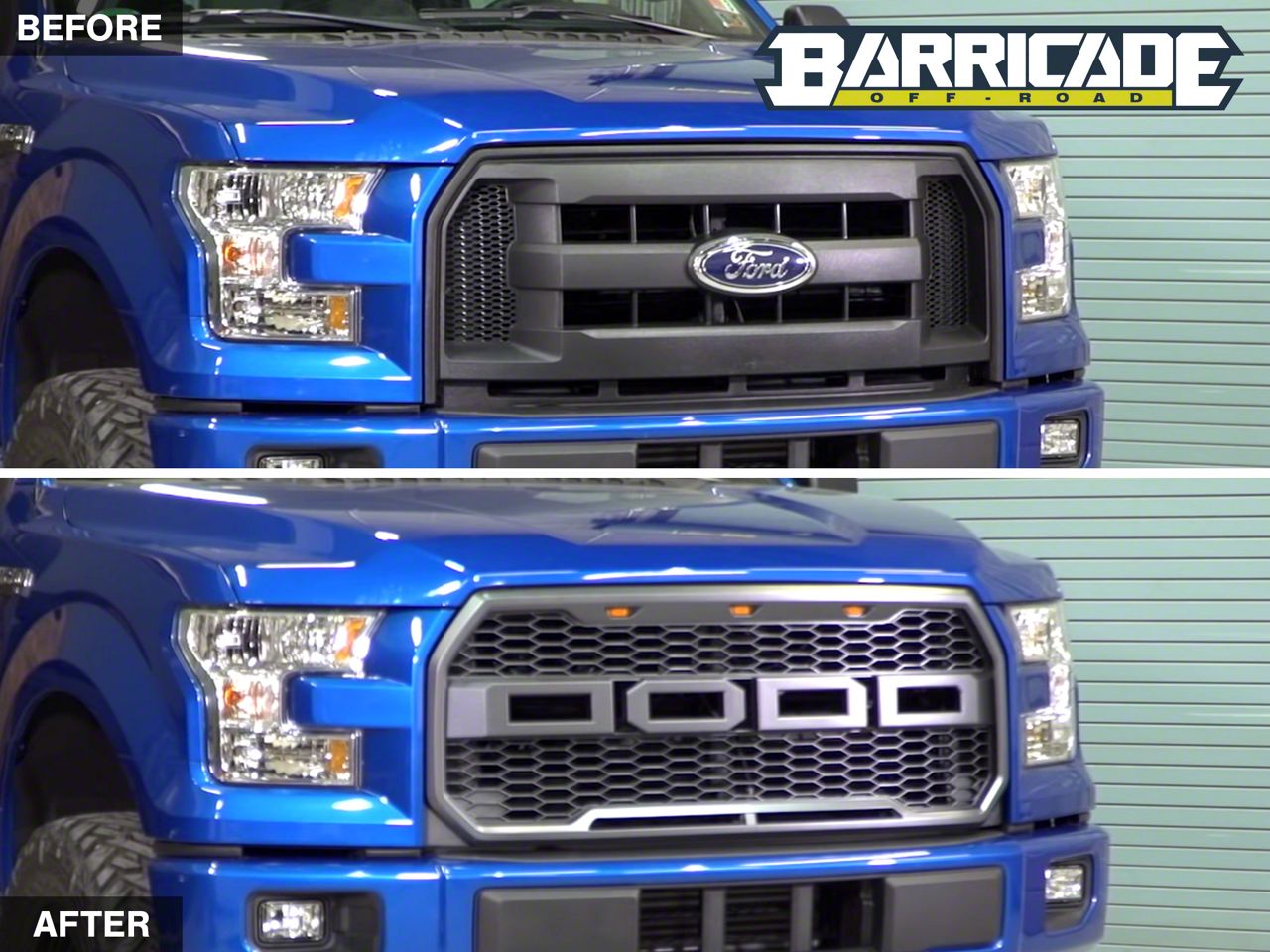 Barricade F-150 Upper Replacement Grille with LED Lighting T529120 (15 ...