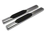 Barricade 6-Inch Oval Straight End Running Boards; Stainless Steel (99-06 Sierra 1500)