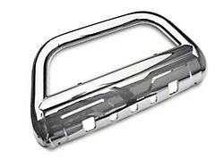 Barricade 3.50-Inch Oval Bull Bar with Skid Plate; Stainless Steel (11-19 Sierra 2500 HD)