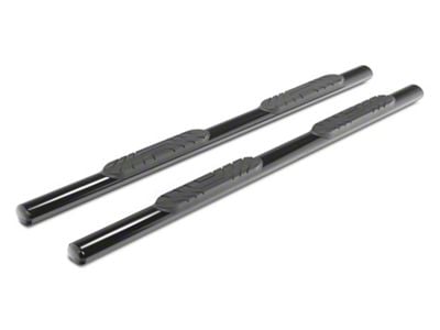 Barricade 4-Inch Oval Straight End Side Step Bars; Black (20-24 Sierra 2500 HD Double Cab)