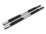 Barricade 4-Inch Oval Straight End Side Step Bars; Stainless Steel (07-14 Sierra 2500 HD Extended Cab)