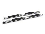 Barricade 4-Inch Oval Straight End Side Step Bars; Stainless Steel (20-24 Sierra 2500 HD Double Cab)