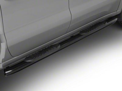 Barricade 5-Inch Oval Bent End Side Step Bars; Black (20-25 Sierra 2500 HD Crew Cab)