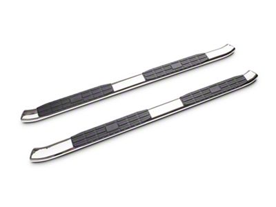 Barricade 5-Inch Oval Bent End Side Step Bars; Stainless Steel (20-24 Sierra 2500 HD Double Cab)
