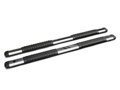 Barricade Saber 5-Inch Aluminum Side Step Bars; Stainless Cover Plates (20-24 Sierra 2500 HD Double Cab)