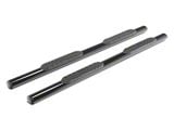 Barricade 4-Inch Oval Straight End Side Step Bars; Black (20-24 Sierra 3500 HD Double Cab)