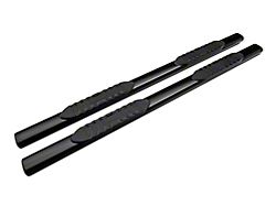 Barricade 5-Inch Oval Straight End Side Step Bars; Rocker Mount; Black (07-19 Sierra 3500 HD Crew Cab)