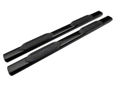 Barricade 6-Inch Oval Straight End Side Step Bars; Rocker Mount; Black (07-19 Sierra 3500 HD Extended/Double Cab)