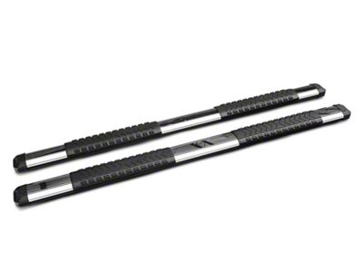 Barricade Saber 5-Inch Aluminum Side Step Bars; Stainless Cover Plates (20-24 Sierra 3500 HD Double Cab)