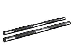 Barricade Saber 5-Inch Aluminum Side Step Bars; Stainless Cover Plates (19-24 Silverado 1500 Double Cab)