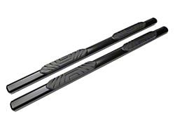 Barricade 4-Inch Oval Straight End Side Step Bars; Black (07-14 Silverado 2500 HD Extended Cab)