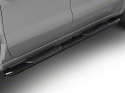 Barricade 5-Inch Oval Bent End Side Step Bars; Black (20-25 Silverado 2500 HD Crew Cab)