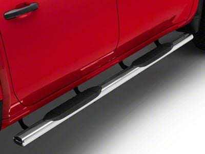 Barricade E-Series 5-Inch Oval Straight Side Step Bars; Stainless Steel (20-24 Silverado 2500 HD Crew Cab)