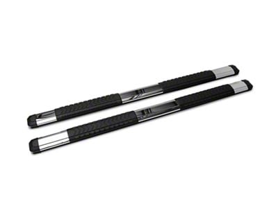 Barricade Saber 5-Inch Aluminum Side Step Bars; Stainless Cover Plates (20-25 Silverado 2500 HD Crew Cab)