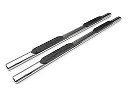 Barricade 4-Inch Oval Straight End Side Step Bars; Rocker Mount; Stainless Steel (07-19 Silverado 3500 HD Crew Cab)