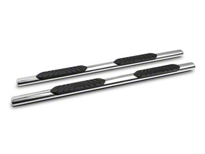 Barricade 4-Inch Oval Straight End Side Step Bars; Stainless Steel (20-24 Silverado 3500 HD Double Cab)