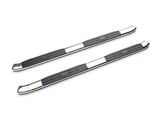 Barricade 5-Inch Oval Bent End Side Step Bars; Stainless Steel (20-25 Silverado 3500 HD Double Cab)