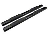 Barricade 6-Inch Oval Straight End Side Step Bars; Rocker Mount; Black (07-19 Silverado 3500 HD Extended/Double Cab)