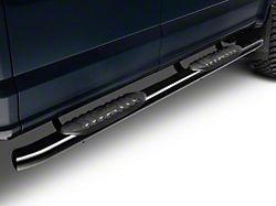 Barricade 5-Inch Oval 60 Degree Bent End Side Step Bars; Black (17-24 F-250 Super Duty SuperCrew)