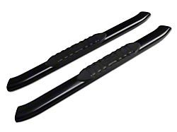 Barricade 5-Inch Oval 60 Degree Bent End Side Step Bars; Black (17-25 F-250 Super Duty Regular Cab)