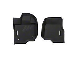 BaseLayer Custom-Fit All Weather Front Floor Liners with Gray Logo; Black (15-25 F-150 SuperCab, SuperCrew)