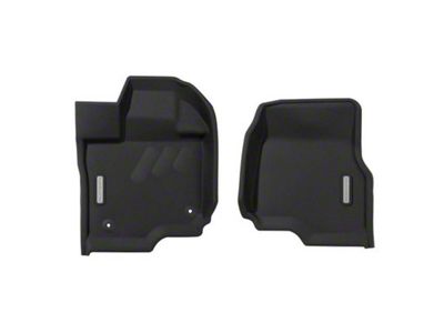 BaseLayer Custom-Fit All Weather Front Floor Liners with Gray Logo; Black (15-24 F-150 SuperCab, SuperCrew)