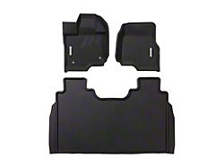 BaseLayer Custom-Fit All Weather Front and Rear Floor Liners with Gray Logo; Black (15-25 F-150 SuperCrew)