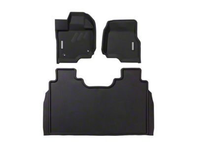 BaseLayer Custom-Fit All Weather Front and Floor Liners with Gray Logo; Black (15-24 F-150 SuperCrew)