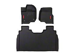 BaseLayer Custom-Fit All Weather Front Floor Liners with Gray Logo; Black (15-24 F-150 SuperCrew)