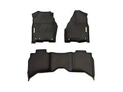 BaseLayer Custom-Fit All Weather Front and Rear Floor Liners with Gray Logo; Black (09-18 RAM 1500 Crew Cab)