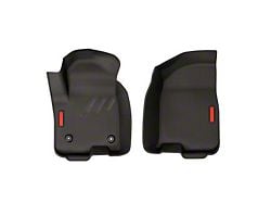 BaseLayer Custom-Fit All Weather Front Floor Liners with Red Logo; Black (20-25 Sierra 3500 HD Double Cab, Crew Cab)