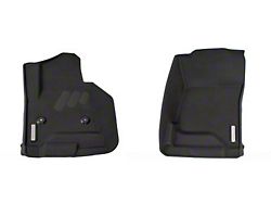 BaseLayer Custom-Fit All Weather Front Floor Liners with Gray Logo; Black (14-18 Silverado 1500 Double Cab, Crew Cab)