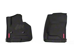 BaseLayer Custom-Fit All Weather Front Floor Liners with Red Logo; Black (14-18 Silverado 1500 Double Cab, Crew Cab)