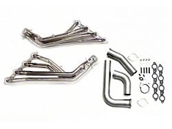 BBK 1-3/4-Inch Long Tube Headers with Y-Pipe; Polished Silver Ceramic (99-02 4.8L, 5.3L Silverado 1500)