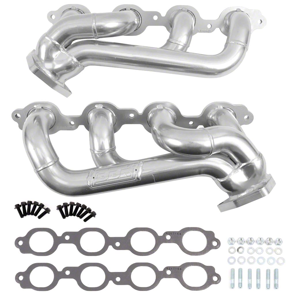 BBK Silverado 1500 1-3/4-Inch Shorty Headers; Polished Silver Ceramic ...